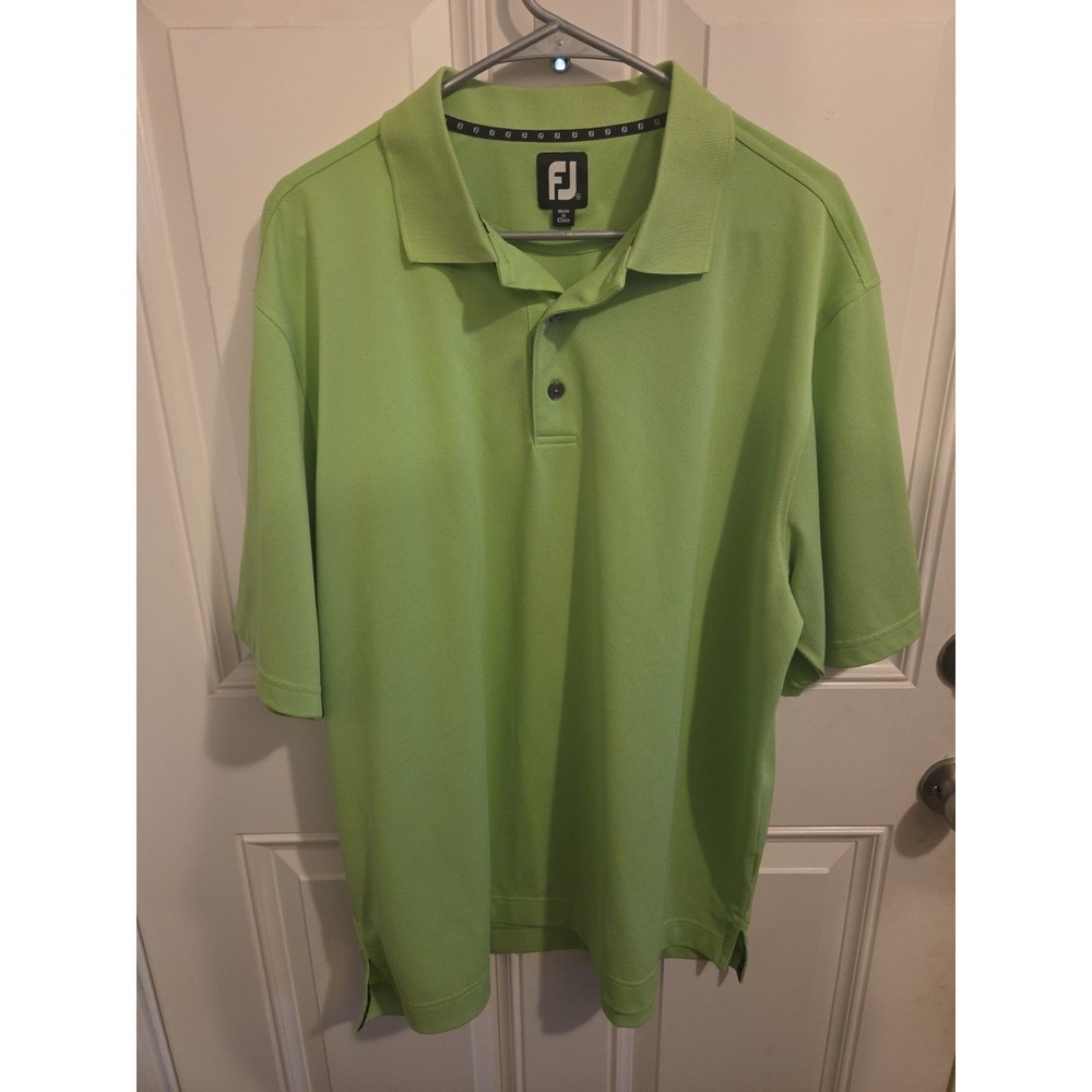 FootJoy FJ Men's Lime Green Short Sleeve Golf Polo Size XLarge Embroidered - Picture 1 of 4